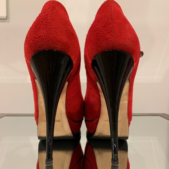 Yves Saint Laurent Suede Mary Jane Peep Toe - Picture 2 of 5